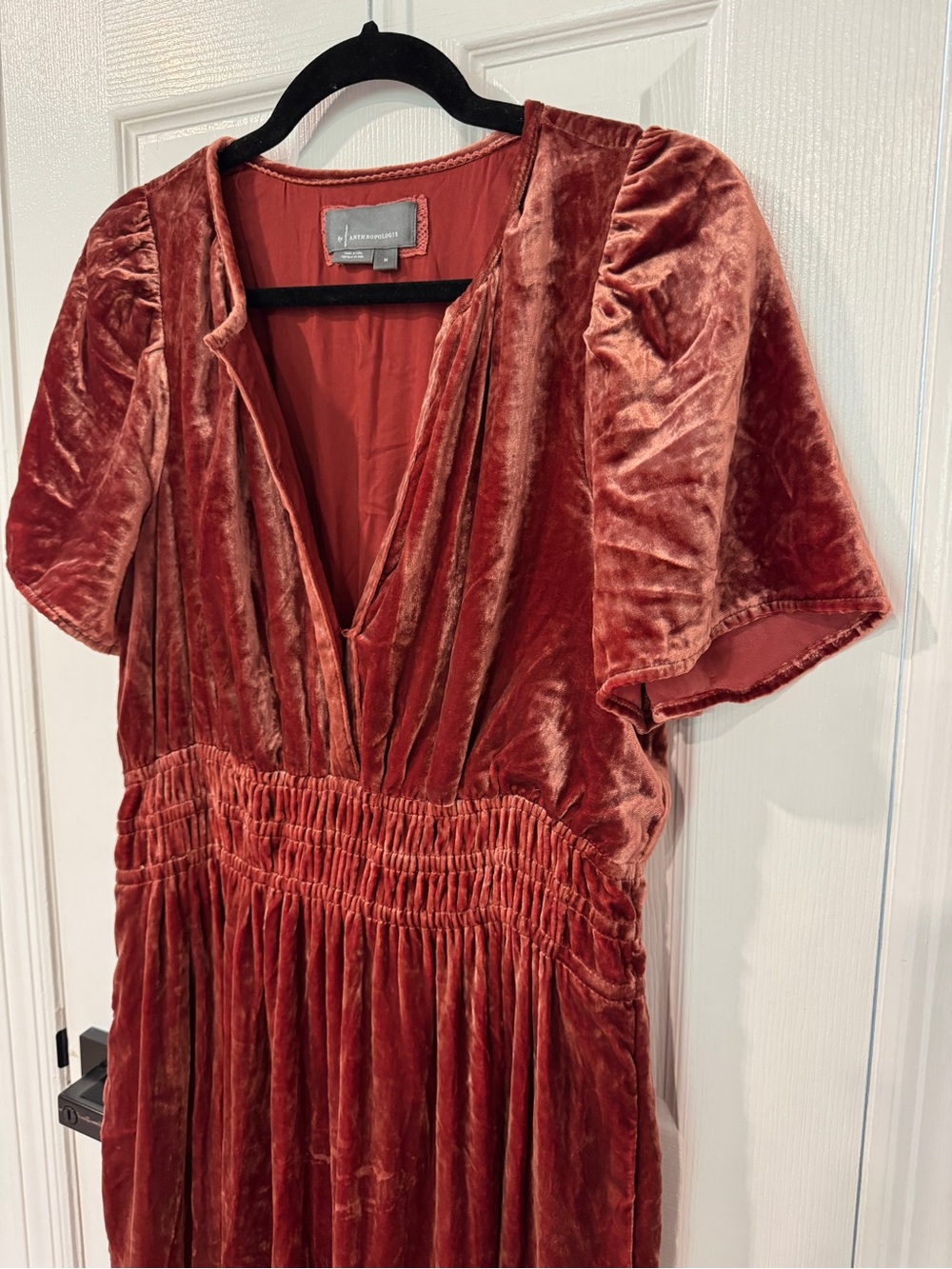 Anthropologie The Somerset Velvet Maxi Dress in Deep Auburn - M - Picture 4 of 9